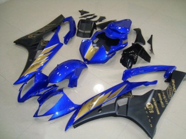 2006-2007 Black Blue with Gold Sticker Yamaha YZF R6 Fairings & Bodywork