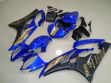 2006-2007 Black Blue with Gold Sticker Yamaha YZF R6 Fairings