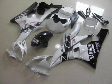 2006-2007 Black White Yamaha YZF R6 Fairings