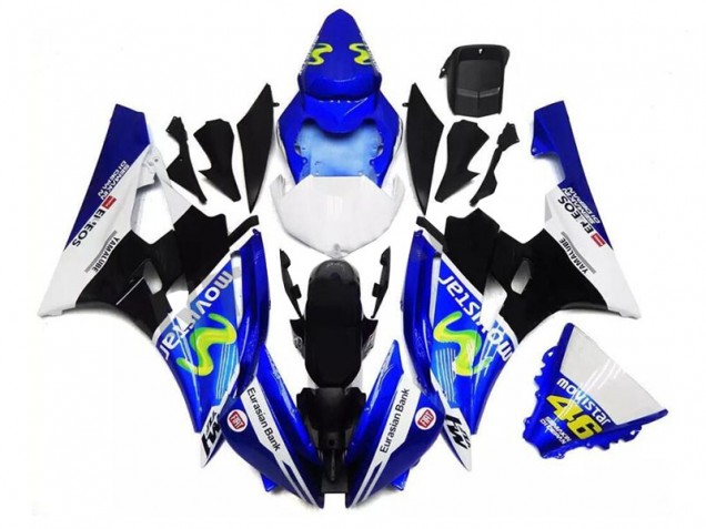 2006-2007 Blue Black White Yamaha YZF R6 Fairings 2006-2007 Blue Black White Yamaha YZF R6 Fairings
