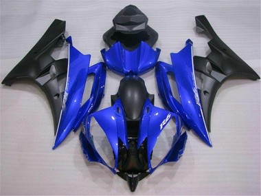2006-2007 Blue Black Yamaha YZF R6 Complete Fairing Kit