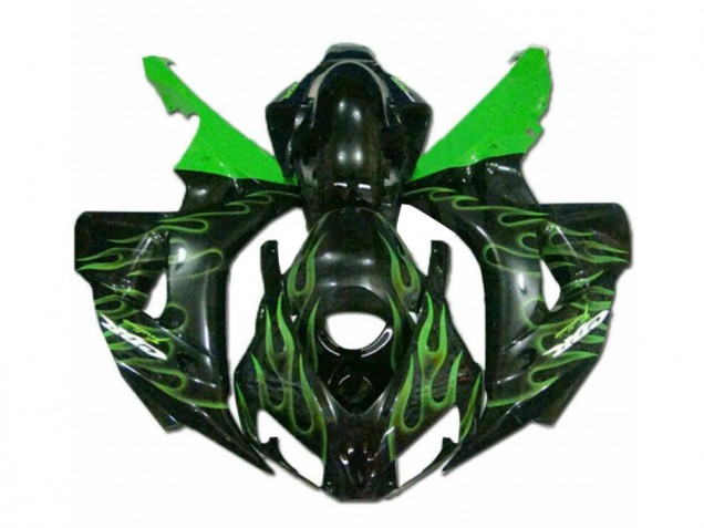 2006-2007 Green Flame Black Honda CBR1000RR Fairings 2006-2007 Green Flame Black Honda CBR1000RR Fairings