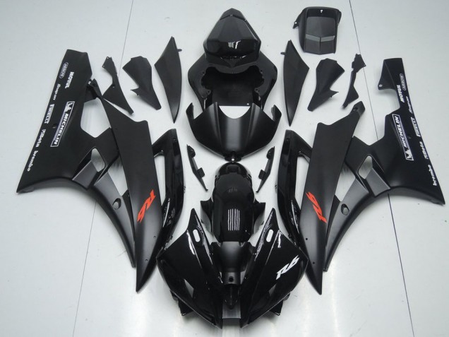 2006-2007 Matte Black and Glossy Black Yamaha YZF R6 Fairings 2006-2007 Matte Black and Glossy Black Yamaha YZF R6 Fairings