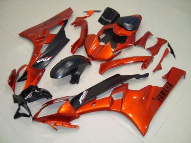 2006-2007 Orange Matte Black Yamaha YZF R6 Fairings