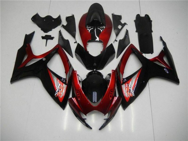 2006-2007 Red Black Suzuki GSXR 600/750 Abs Fairing Kits 2006-2007 Red Black Suzuki GSXR 600/750 Abs Fairing Kits