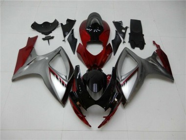 2006-2007 Red Silver Suzuki GSXR 600/750 Fairings