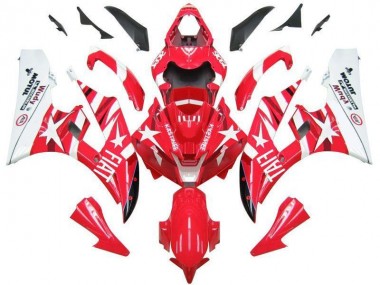 2006-2007 Red White Star Fiat Yamaha YZF R6 Fairings