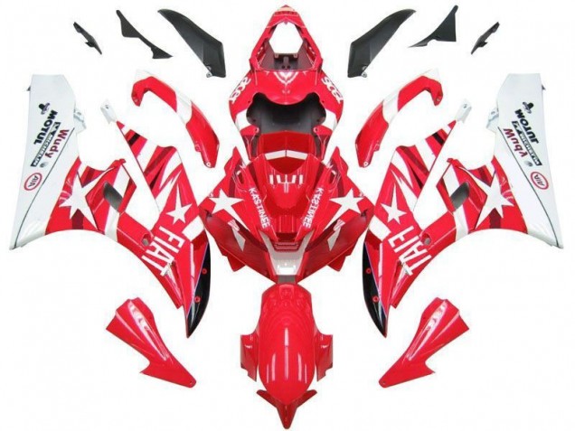 2006-2007 Red White Star Fiat Yamaha YZF R6 Fairings 2006-2007 Red White Star Fiat Yamaha YZF R6 Fairings