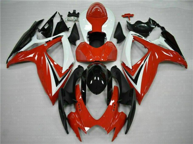 2006-2007 Red White Suzuki GSXR 600/750 Fairings 2006-2007 Red White Suzuki GSXR 600/750 Fairings