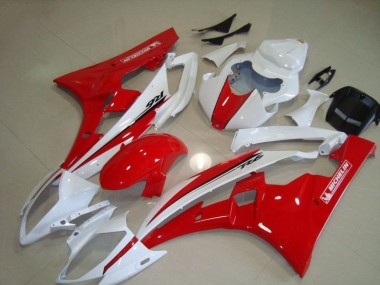 2006-2007 Red White Yamaha YZF R6 Fairings