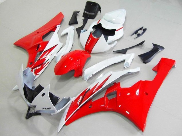 2006-2007 Red White Yamaha YZF R6 Replacement Fairings 2006-2007 Red White Yamaha YZF R6 Replacement Fairings