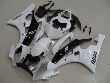 2006-2007 White and Black Yamaha YZF R6 Fairings