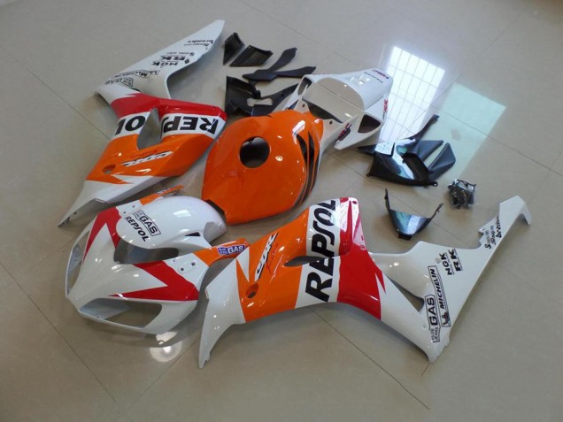 2006-2007 White and Orange Repsol Honda CBR1000RR Fairings 2006-2007 White and Orange Repsol Honda CBR1000RR Fairings