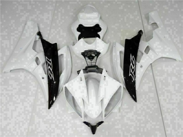 2006-2007 White Black Yamaha YZF R6 Abs Fairings 2006-2007 White Black Yamaha YZF R6 Abs Fairings