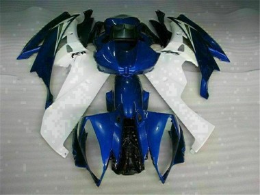 2006-2007 White Blue Yamaha YZF R6 Full Fairing Kit