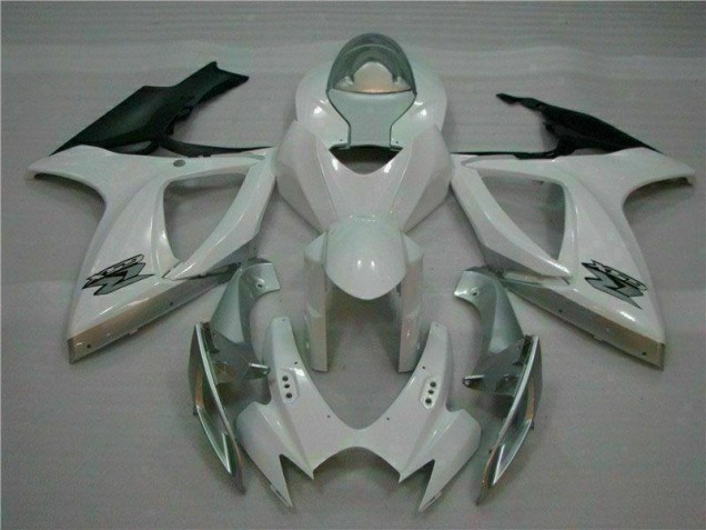 2006-2007 White Silver Suzuki GSXR 600/750 Fairings 2006-2007 White Silver Suzuki GSXR 600/750 Fairings