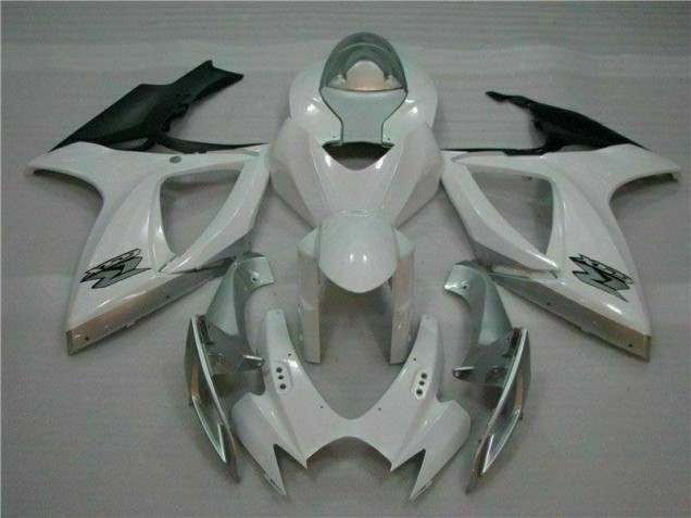 2006-2007 White Silver Suzuki GSXR 600/750 Plastics Fairing Kits 2006-2007 White Silver Suzuki GSXR 600/750 Plastics Fairing Kits