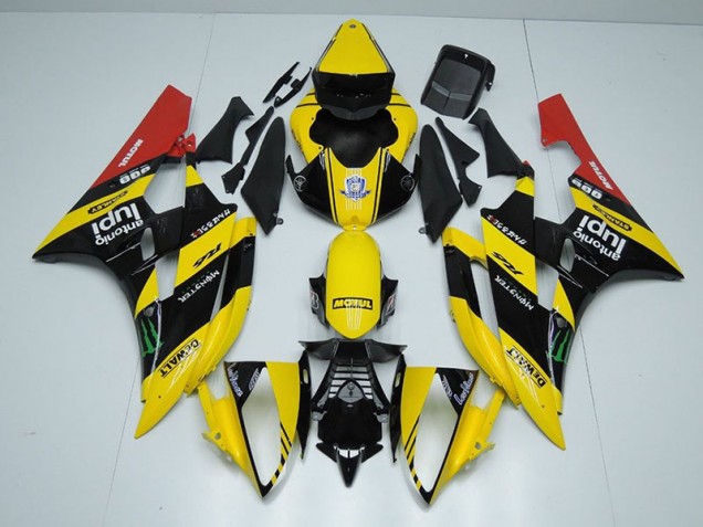 2006-2007 Yellow Black Monster Yamaha YZF R6 Fairings 2006-2007 Yellow Black Monster Yamaha YZF R6 Fairings