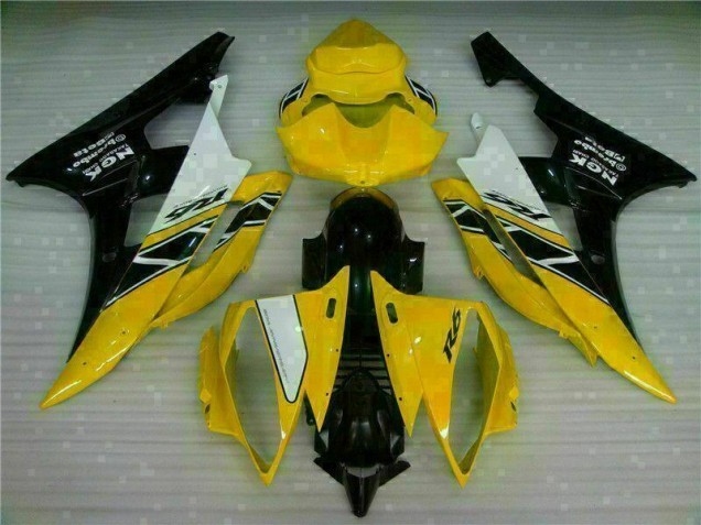 2006-2007 Yellow Black Yamaha YZF R6 Full Fairing Kit 2006-2007 Yellow Black Yamaha YZF R6 Full Fairing Kit