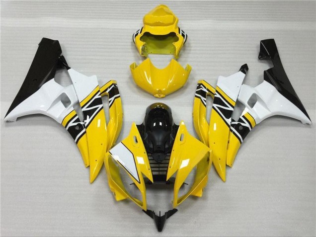 2006-2007 Yellow White Black Yamaha YZF R6 Fairings 2006-2007 Yellow White Black Yamaha YZF R6 Fairings