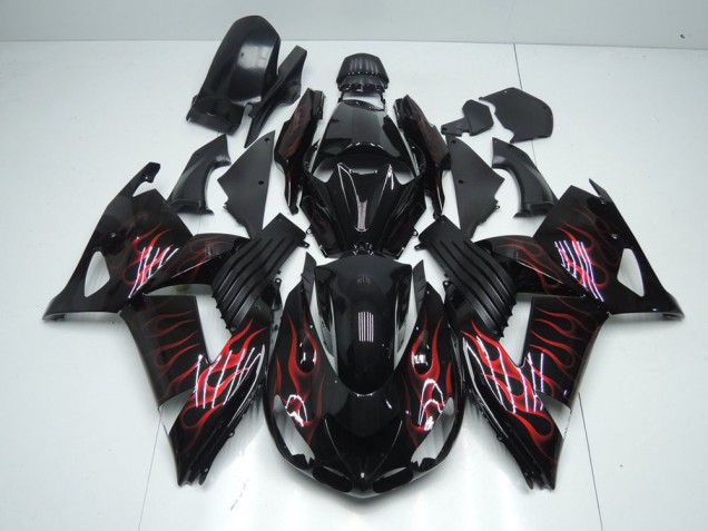 2006-2011 Red Flame Kawasaki Ninja ZX14R Fairings 2006-2011 Red Flame Kawasaki Ninja ZX14R Fairings