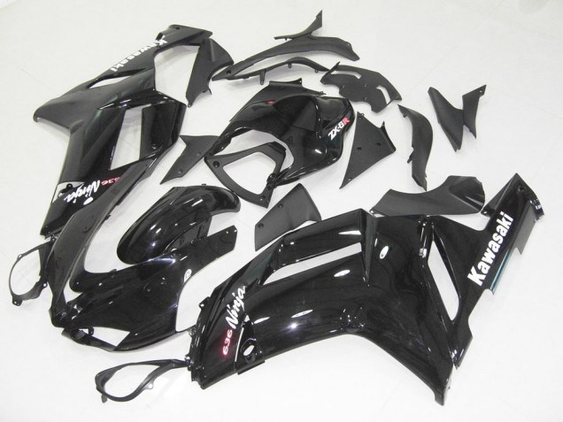 2007-2008 Glossy Black Kawasaki Ninja ZX6R Fairings 2007-2008 Glossy Black Kawasaki Ninja ZX6R Fairings
