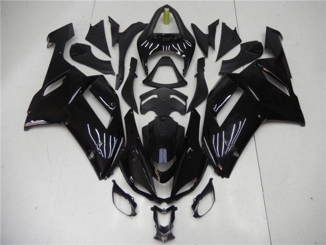 2007-2008 Glossy Black Kawasaki Ninja ZX6R Injection Fairing Kit 2007-2008 Glossy Black Kawasaki Ninja ZX6R Injection Fairing Kit