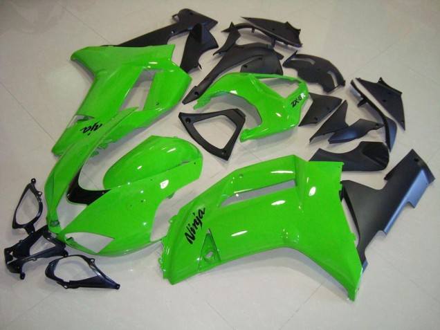 2007-2008 Green Matte Black Kawasaki Ninja ZX6R Fairings 2007-2008 Green Matte Black Kawasaki Ninja ZX6R Fairings