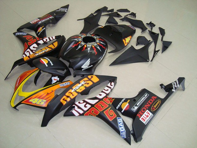 2007-2008 Matte Black Rossi Honda CBR600RR Fairings 2007-2008 Matte Black Rossi Honda CBR600RR Fairings