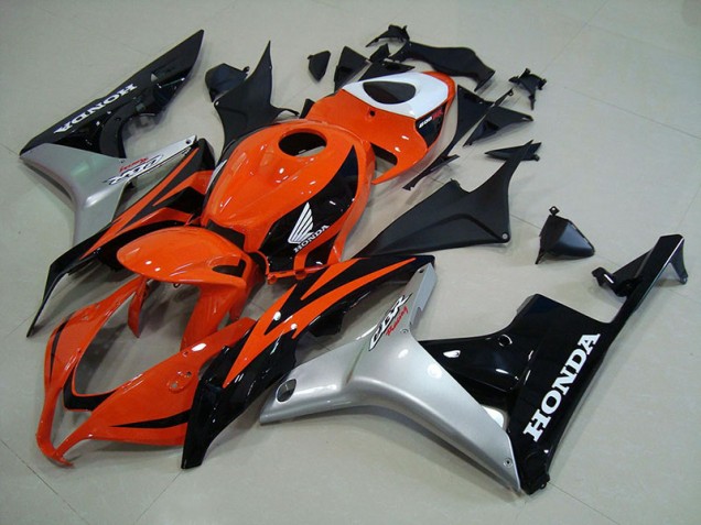 2007-2008 Orange Silver Black Honda CBR600RR Fairings 2007-2008 Orange Silver Black Honda CBR600RR Fairings