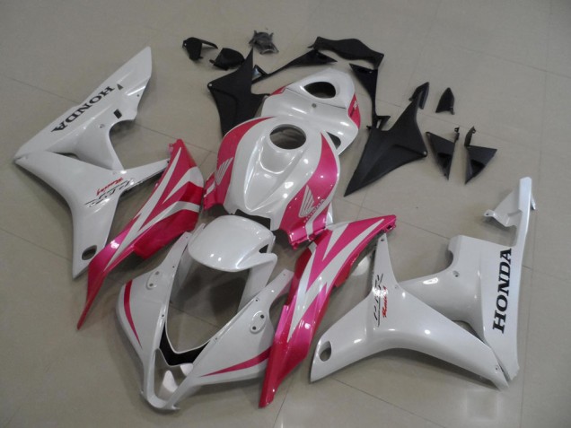 2007-2008 Pearl White with Pink Honda CBR600RR Fairings 2007-2008 Pearl White with Pink Honda CBR600RR Fairings
