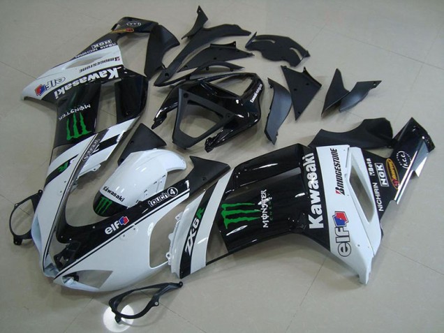 2007-2008 White Monster Kawasaki Ninja ZX6R Fairings 2007-2008 White Monster Kawasaki Ninja ZX6R Fairings