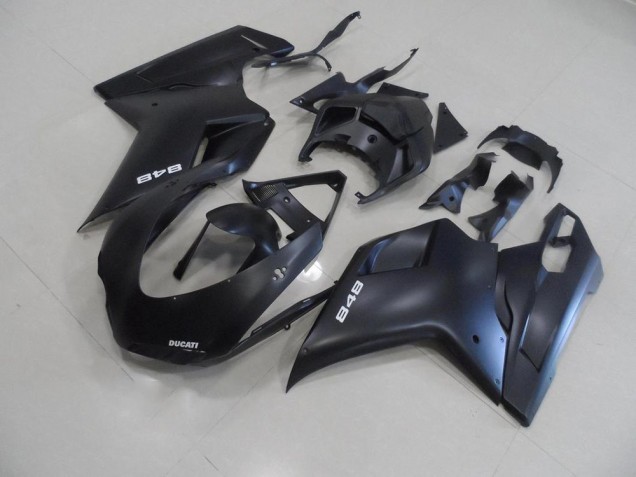 2007-2012 Matte Black with White 848 Ducati 848 1098 1198 Fairings 2007-2012 Matte Black with White 848 Ducati 848 1098 1198 Fairings