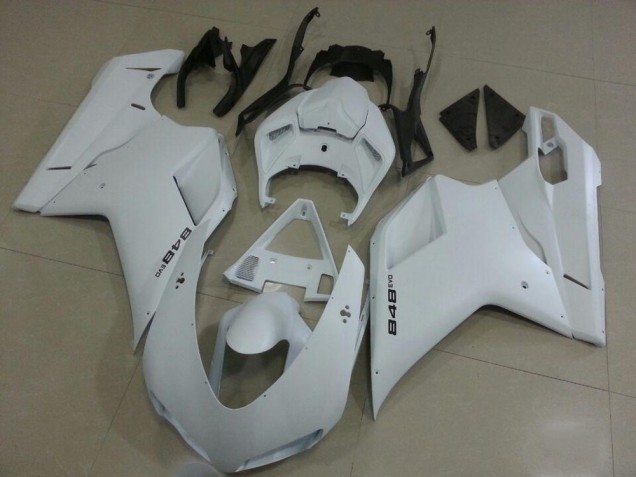 2007-2012 Matte White Ducati 848 1098 1198 Fairings 2007-2012 Matte White Ducati 848 1098 1198 Fairings