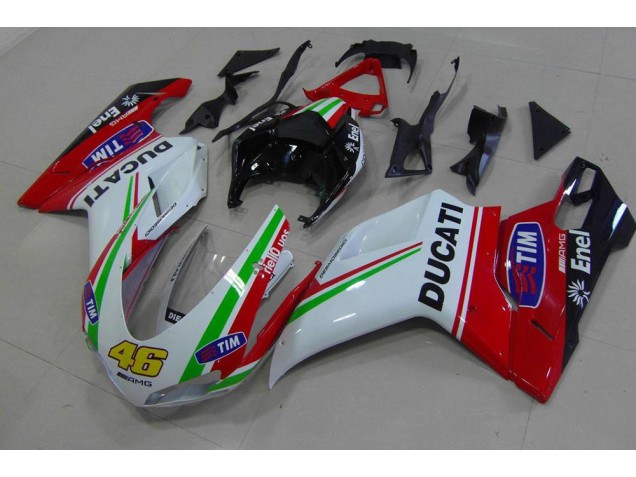 2007-2012 Red White Yellow 46 Ducati 848 1098 1198 Fairings 2007-2012 Red White Yellow 46 Ducati 848 1098 1198 Fairings