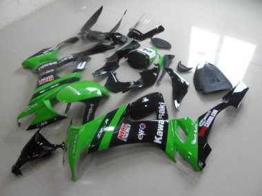 2008-2010 Green Black Kick Kawasaki Ninja ZX10R Fairings
