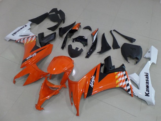 2008-2010 Orange and White Kawasaki Ninja ZX10R Fairings 2008-2010 Orange and White Kawasaki Ninja ZX10R Fairings