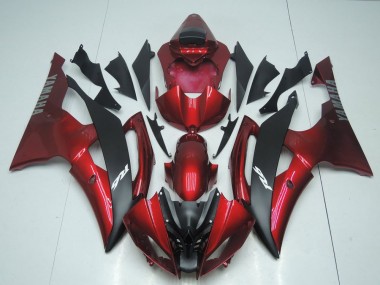 2008-2016 Candy Red and Black Yamaha YZF R6 Fairings