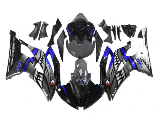 2008-2016 Grey Blue Shark Yamaha YZF R6 Fairings 2008-2016 Grey Blue Shark Yamaha YZF R6 Fairings