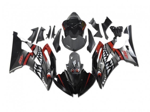 2008-2016 Grey Red Shark Yamaha YZF R6 Fairings 2008-2016 Grey Red Shark Yamaha YZF R6 Fairings