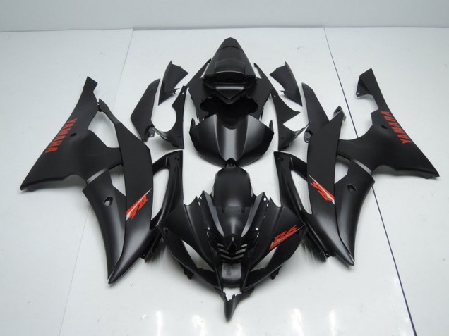 2008-2016 Matte Black Red Decals Yamaha YZF R6 Fairings 2008-2016 Matte Black Red Decals Yamaha YZF R6 Fairings