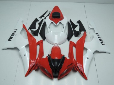 2008-2016 Red and Pearl White Yamaha YZF R6 Fairings