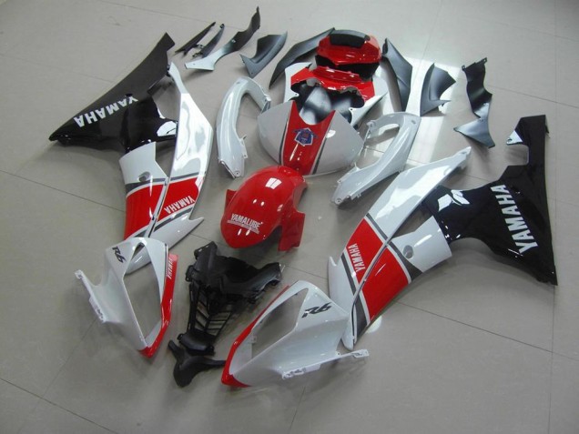 2008-2016 Red White Black Yamaha YZF R6 Full Fairing Kit 2008-2016 Red White Black Yamaha YZF R6 Full Fairing Kit