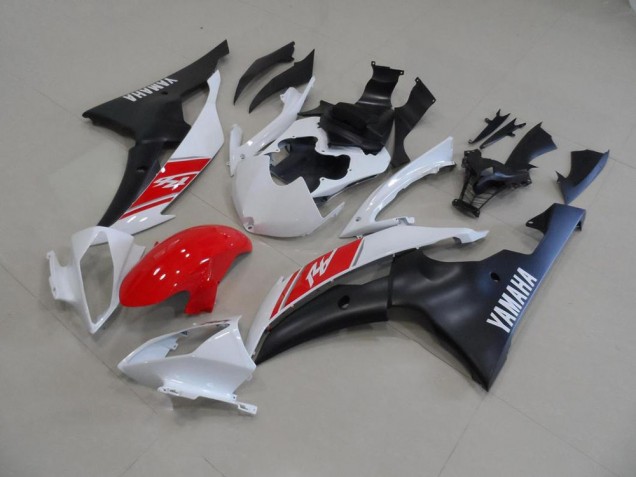 2008-2016 White and Matte Black Yamaha YZF R6 Fairings 2008-2016 White and Matte Black Yamaha YZF R6 Fairings