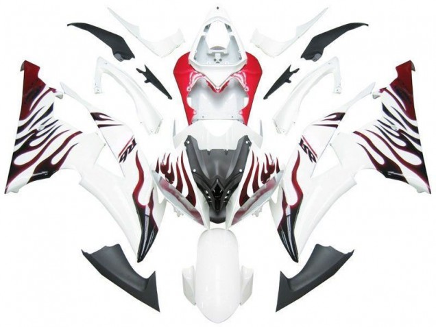 2008-2016 White Red Flame R6 Yamaha YZF R6 Fairings 2008-2016 White Red Flame R6 Yamaha YZF R6 Fairings