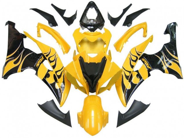 2008-2016 Yellow Black Flame R6 Yamaha YZF R6 Fairings