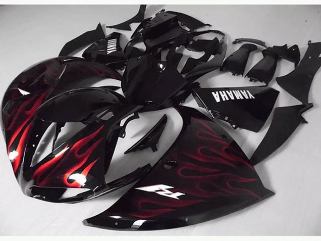 2009-2011 Red Black Flame Yamaha YZF R1 Fairings 2009-2011 Red Black Flame Yamaha YZF R1 Fairings