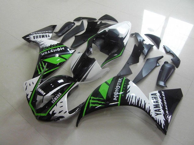2009-2011 White Green Monster Yamaha YZF R1 Fairings 2009-2011 White Green Monster Yamaha YZF R1 Fairings