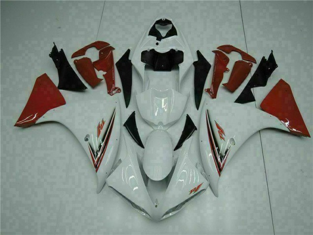 2009-2011 White Red Yamaha YZF R1 Fairings 2009-2011 White Red Yamaha YZF R1 Fairings