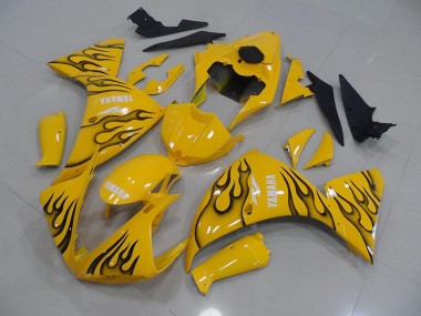 2009-2011 Yellow Black Flame Yamaha YZF R1 Fairings